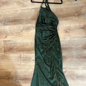 Fallon Satin Dress | Revelry | Size 6 | Deep Olive